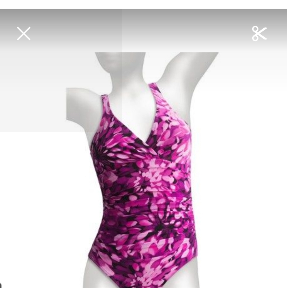 Miraclesuit One Piece Slimming Swimsuit Pink Purple Print Size‎ 14